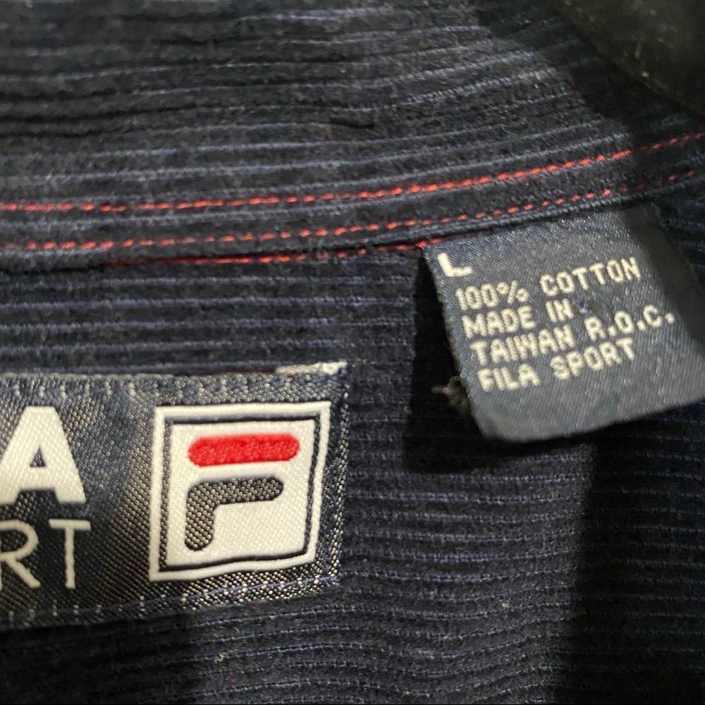 FILA Sport Vintage Shacket Flannel Button Up with Elbow pads-L - Picture 4 of 11